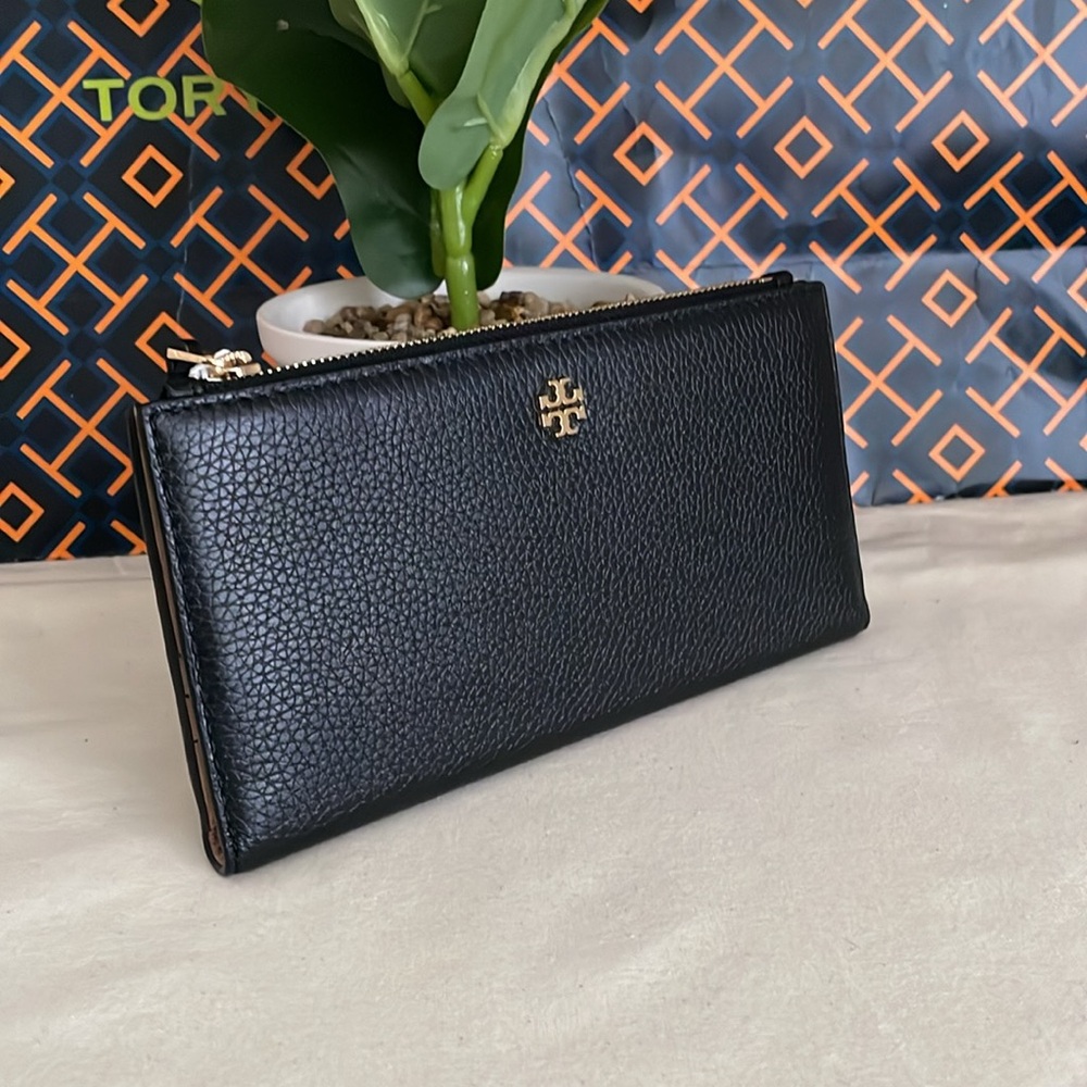 Nwt , Tory Burch Blake Color Block Slim Wallet Bl… - image 1
